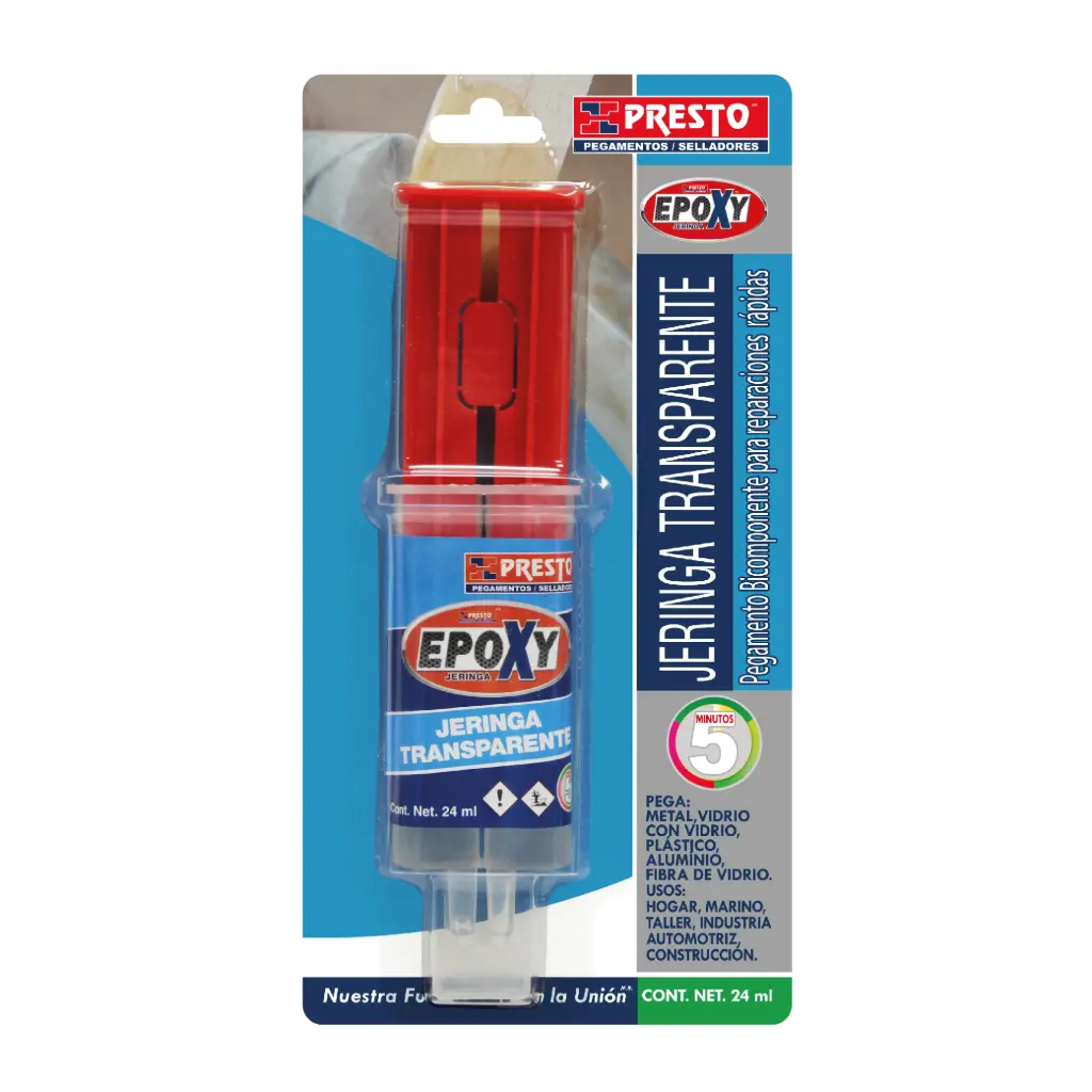 [PRE-8804] PEGAMENTO PRESTO EPOXY TRANSPARENTE JERINGA 24 ML