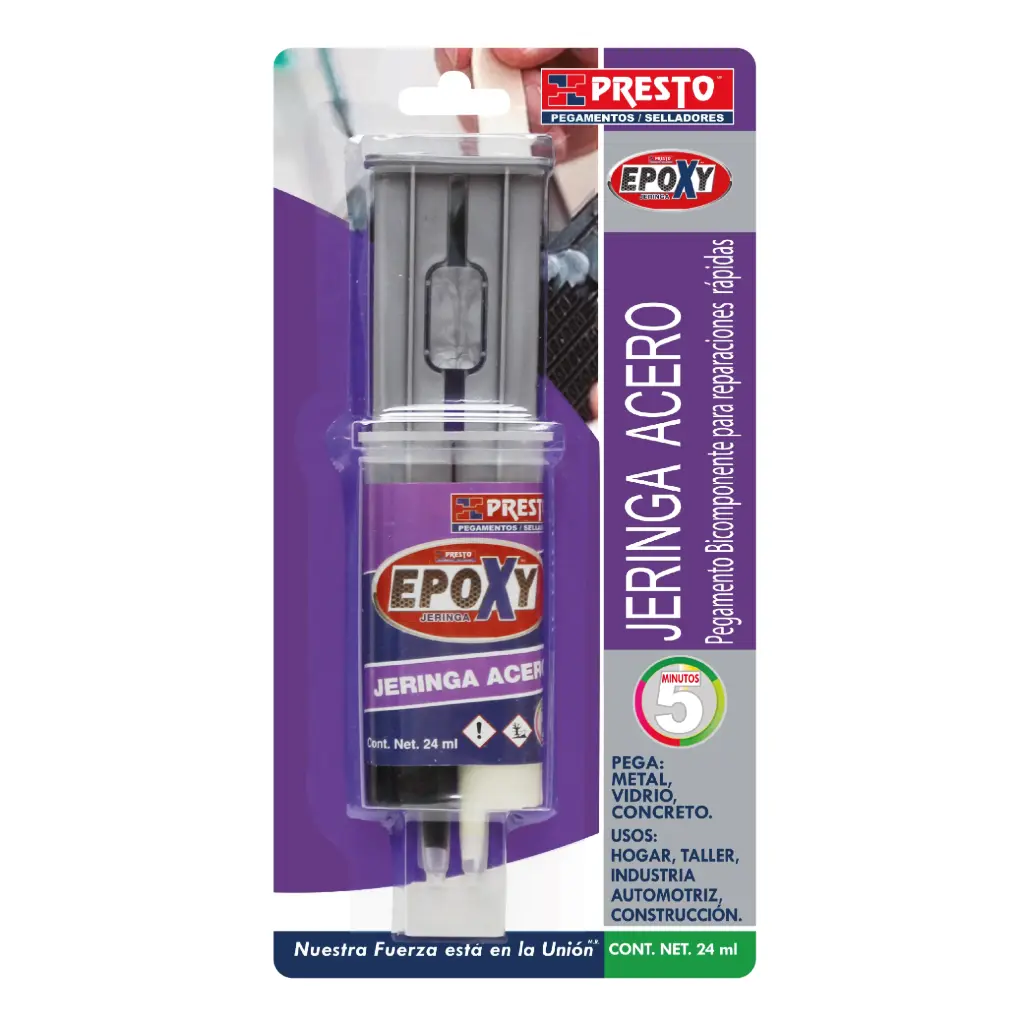 [PRE-8805] PEGAMENTO PRESTO EPOXY ACERO JERINGA 24 ML