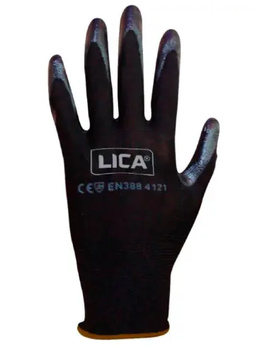 GUANTE LICA NYLON CON RECUBRIMIENTO DE NITRILO T8