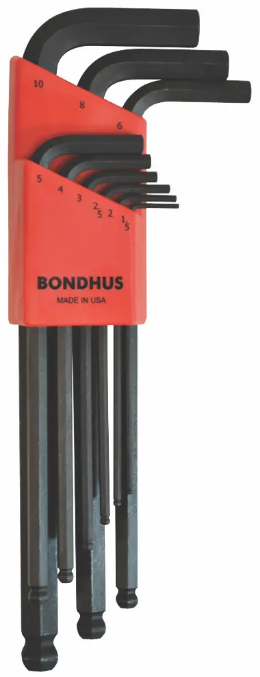 JUEGO DE LLAVES HEXAGONALES P/BOLA METRICAS 1.5-10MM (9 PIEZAS)