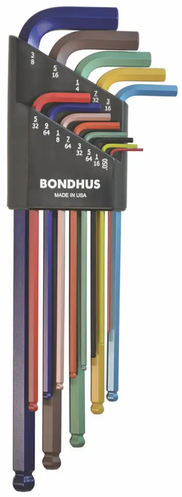 JUEGO DE LLAVES P/BOLA  EXTRA LARGAS COLORES STD 050-3/8 (13 PIEZAS) 