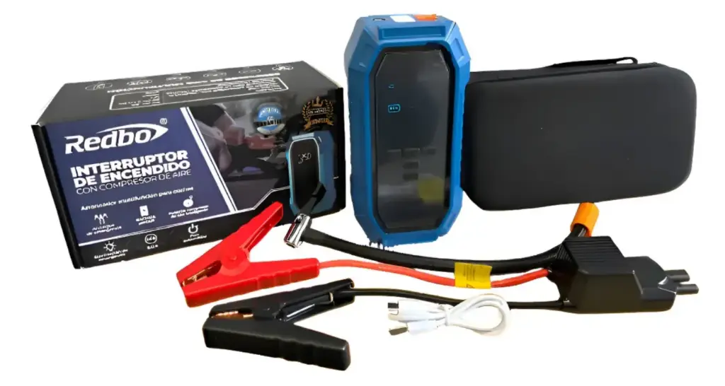 ARRANCADOR / COMPRESOR / LINTERNA / BATERIA 4 EN 1 PARO AUTOMATICO