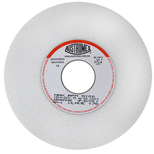 RUEDA P/AFILADO Y RECT. 6 X 1/2 X 1 1/4 GRANO 46 BLANCA