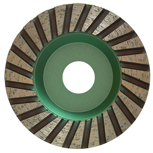 COPA DE DIAMANTE TURBO P/GRANITO 4 X 1/4 X 7/8 VERDE PLATA P/PIEDRA