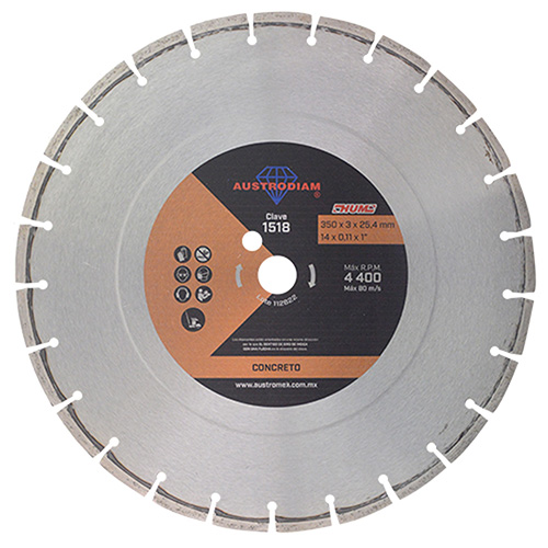 DISCO DE DIAMANTE P/CONCRETO UNIVERSAL 14X7/64X1 HUM (SUPER ECONOM.)