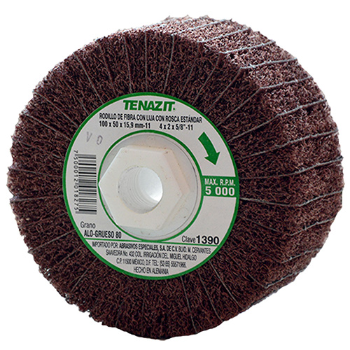 RODILLO DE LIJA Y FIBRA 4 X 2 X 5/8-11 FIBRA MEDIO-LIJA 80