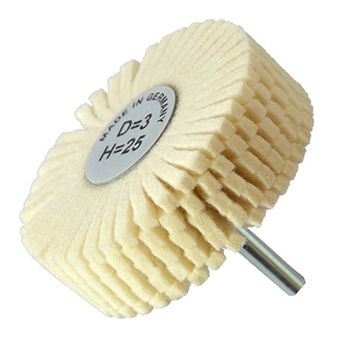 RUEDAS FLAP DE FELPA C/VASTAGO 3X1X1/4 P/PULIDO