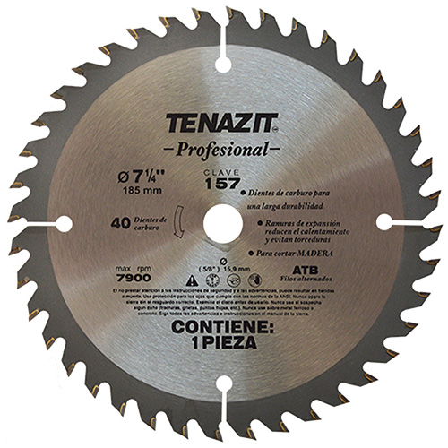 DISCO METALICO 7 1/4 X 5/8 (40 DIENTES)