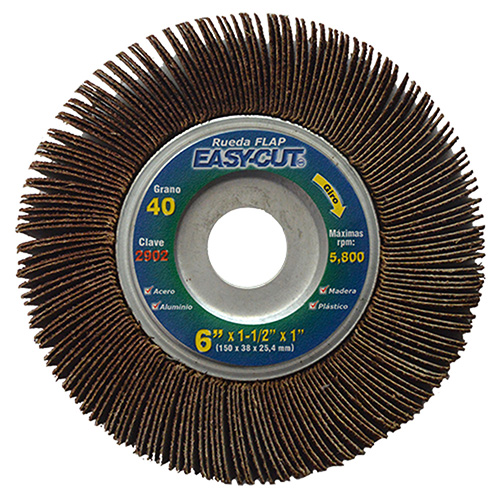 [AUS-2902] RUEDA FLAP 6 X 1 1/2 X 1 GRANO 40