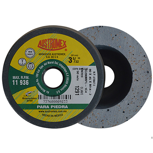 PIEDRA COPA SHELLAC 3 5/32 X 1-3/4 X M14-2(BOSCH) GRANO 4 VERDE