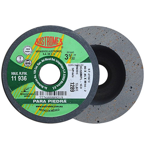 PIEDRA COPA SHELLAC 3 5/32 X 1-3/4 X M14-2(BOSCH) GRANO 3 GRIS