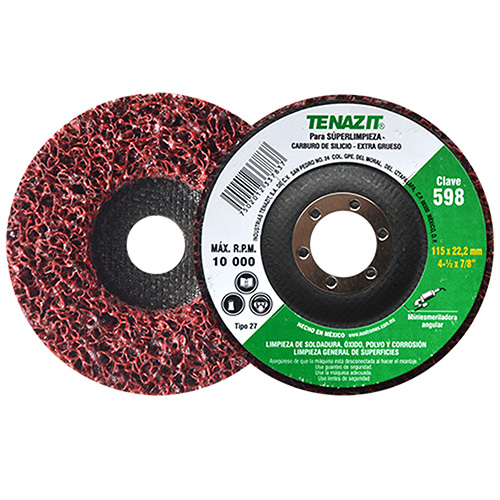 DISCO DE FIBRA NEGRA PARA SUPERLIMPIEZA DE 4 1/2 X 7/8 EXTRA GRUESO COCADA NEGRA