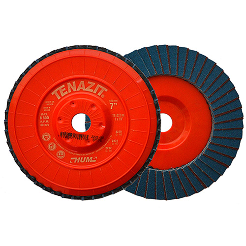 DISCO LAMINADO PLASTICO RECORTABLE 7 X 7/8 GRANO 60 HUM ROJO