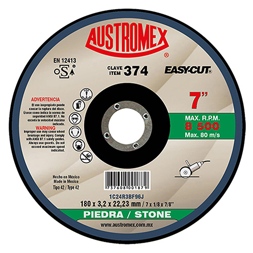 DISCO P/CORTE PIEDRA 7 X 3/32 X 7/8 (CUBO)