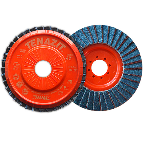 DISCO LAMINADO PLASTICO RECORTABLE 4 1/2 X 7/8 GRANO 60 HUM ROJO