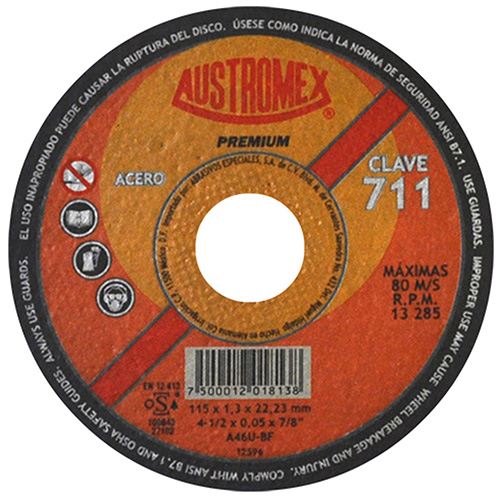 DISCO P/CORTE METAL SUPERDELGADO 4 1/2 X 1/16 X 7/8 AC. AL CARBON PREMIUM MAX. R