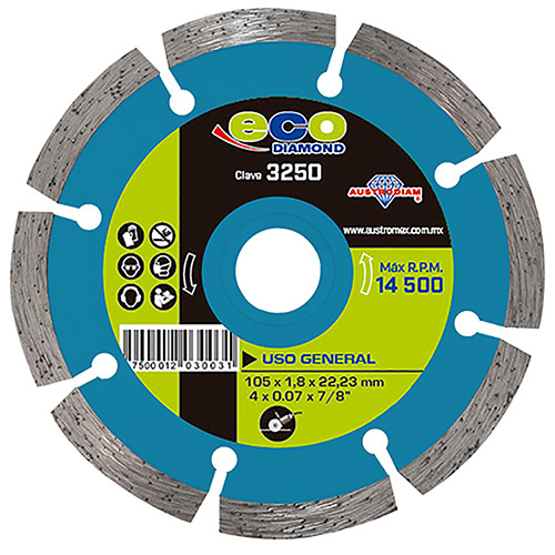 DISCO DE DIAMANTE P/USO GENERAL 4 X 0.070 X 7/8 DENTADO LINEA ECO DIAMOND