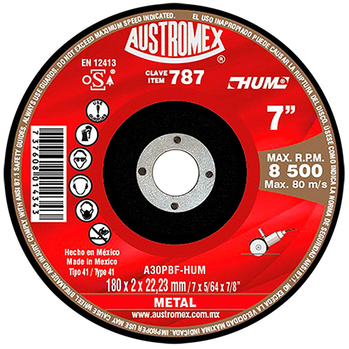 DISCO P/CORTE PLANO 7 X 3/32 X 7/8 AC. AL CARBON LINEA HUM