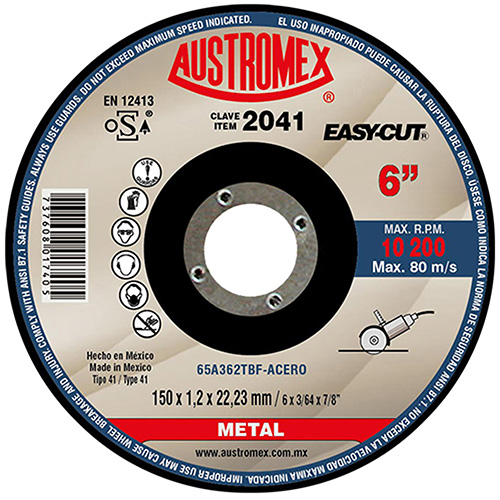 DISCO P/CORTE METAL SUPERDELGADO 6 X .0.045 X 7/8 EASY CUT