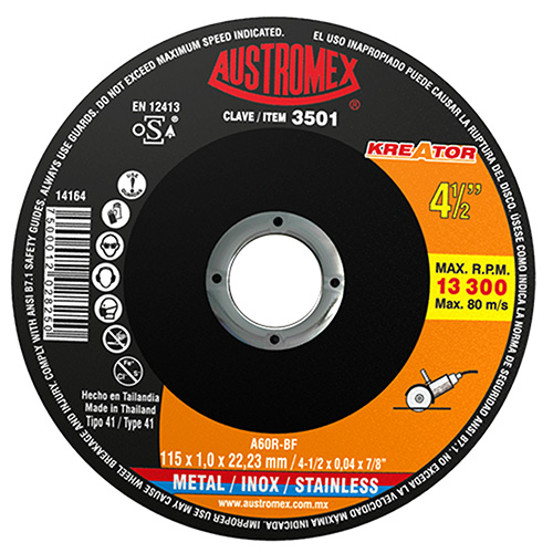 DISCO P/CORTE METAL SUPERDELGADO 4 1/2 X 1mm X 7/8 P/ AC. AL CARBON E INOX. LINE