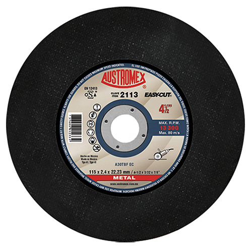 DISCO P/CORTE METAL 4 1/2 X 3/32 X 7/8 (PLANO) EASY CUT P/MINIESMERILADORA