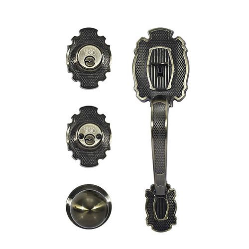 CERRADURA P/PUERTA PRINCIPAL (87561) RIVERA LATON ANTIGUO LLAVE-LLAVE (YAL-EDC5RIV)