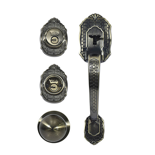 CERRADURA P/PUERTA PRINCIPAL (80884) VERONA LATON ANTIGUO LLAVE-LLAVE (YAL-EDC5VER)