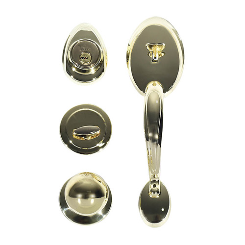 CERRADURA P/PUERTA PRINCIPAL (80873) VENECIA LATON PULIDO LLAVE-MARIPOSA (YAL-EUS3VEN)