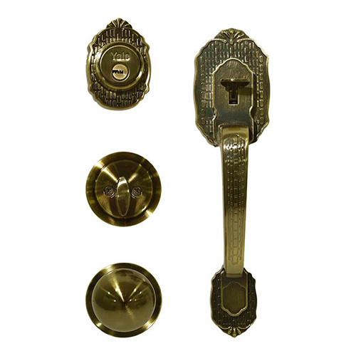 CERRADURA P/PUERTA PRINCIPAL (80881) VERONA LATON PULIDO LLAVE-MARIPOSA (YAL-EUS3VER)