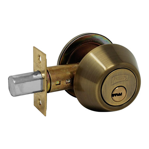 [PHI-MX5347] CERROJO P/SEGURIDAD LLAVE-LLAVE C/LLAVE DE PUNTOS LATON ANTIGUO (PHY-5347)