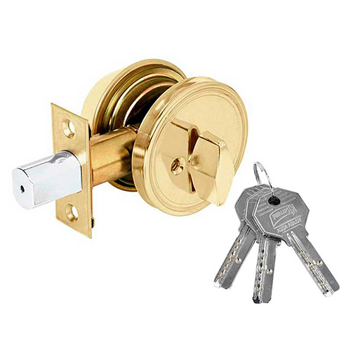 [PHI-MX5351] CERROJO P/SEGURIDAD LLAVE-MARIPOSA C/LLAVE DE PUNTOS LATON BRILLANTE (PHY-5351)