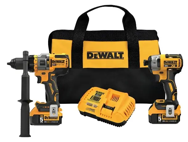 COMBO ROTOMARTILLO DE 1/2 Y DESTORNILLADOR DE 1/4 FLEXVOLT BRUSHLESS CON DOS BATERIAS DE 5 AMP CARGADOR Y MALETA