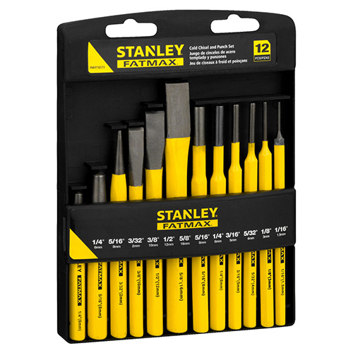JUEGO DE PUNZONES Y CINCELES 12 PZAS.STANLEY