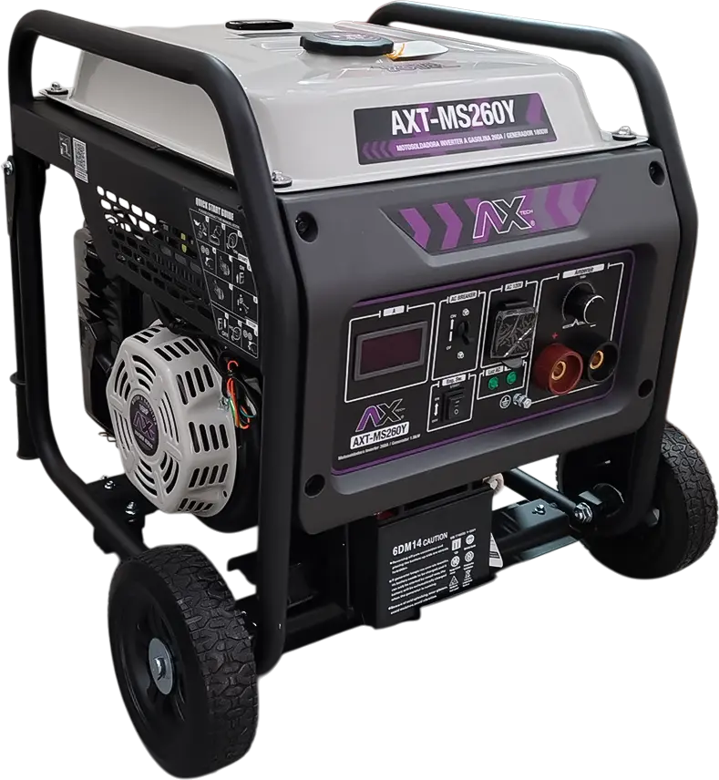 [AXT-MS260Y] MOTOSOLDADORA A GASOLINA INVERTER, 260A, 110V, 60HZ, 14 HP, 1800Wtts, CON MARCHA Y BATERIA