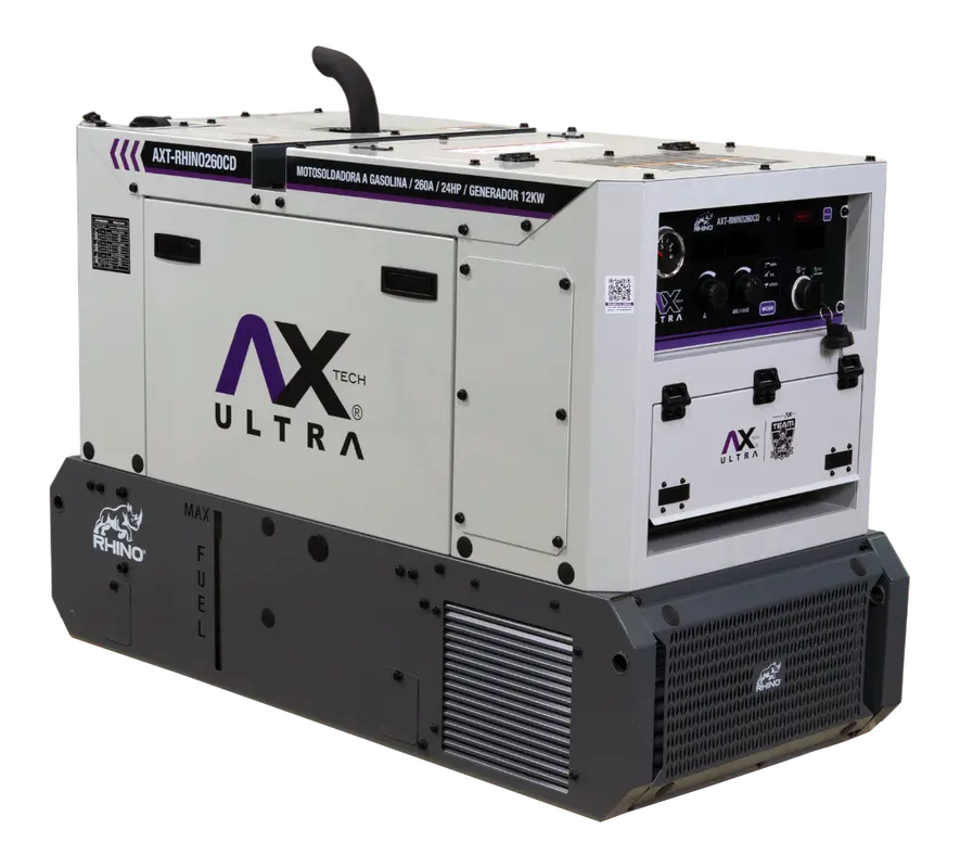 [AXT-RHINO260CD] MOTOSOLDADORA A GASOLINA INVERTER 120/240, DUAL VOLTAJE, 10-260 AMP, ENCENDIDO ELECTRICO