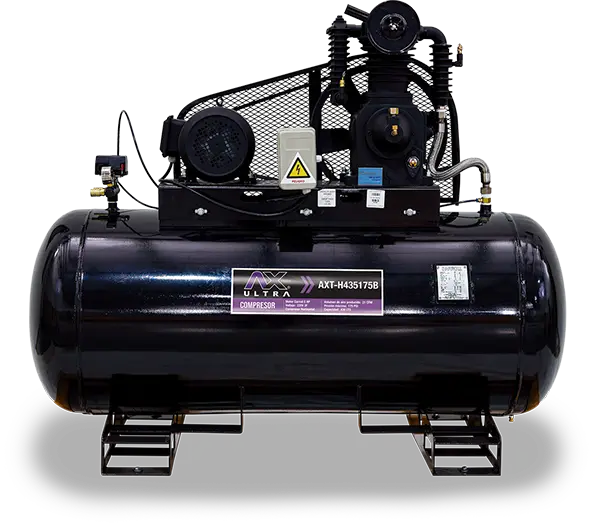[AXT-H435175B] COMPRESOR HORIZONTAL 430Lts CABEZAL 2 PISTONES EN LINEA MOTOR CARROLL 5HP,220V 2PH, 21CFM, 175PSI