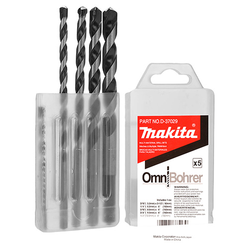 JUEGO DE 5 BROCAS MULTIPROPOSITO 3/16, 1/4, 5/16, 3/8 Y 1/2