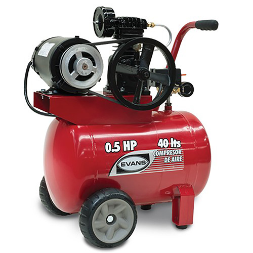 [EVA-E040ME050-040] COMPRESOR LUBRICADO 1 ETAPA 1/2 HP TANQUE 40L T. HOR. (ROJO)