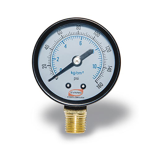 MANOMETRO 1/4NPT CARATULA 2 0-160 PSI P/COMPRESOR