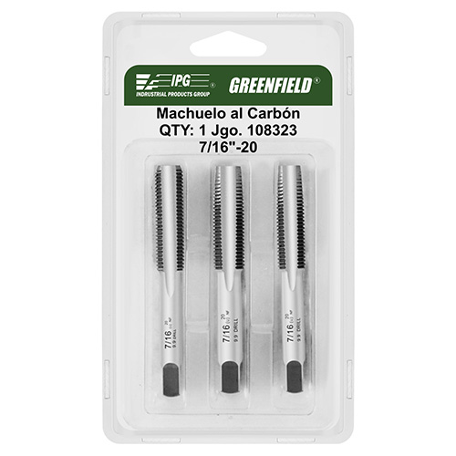 JUEGO DE MACHUELOS CARBONO 1 1/4 - 7 (3 PIEZAS)