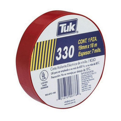 CINTA ELECTRICA VINIL 3/4 X 18m ROJA