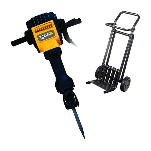 [TKA-SH3200/CT] MARTILLO DEMOLEDOR ZANCO DE 1 1/8 DE 75 JOULES DE 34 KGS C/CARRO TRANSPORTADOR