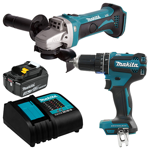 COMBO MINIESMERILADORA INAL. 4 1/2 18 V DGA452+ROTOMARTILLO DE 1/2 DHP482+BATERIA 5 AMPS+CARGADOR