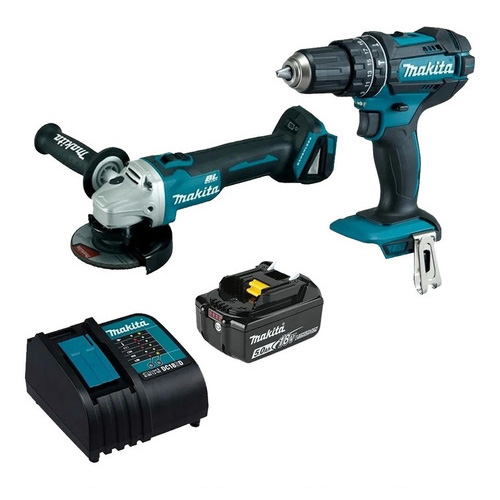 COMBO MINIESMERILADORA INAL. 4 1/2 18 V DGA456 S/CARBONES+ROTOM. 1/2 18 V+BAT. 5 AMPS+CARGADOR
