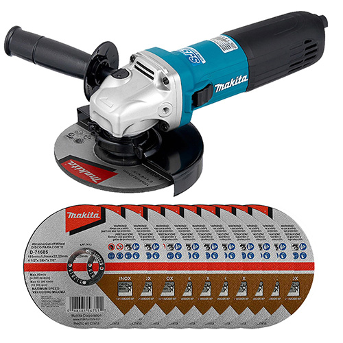 COMBO MINIESMERILADORA 4 1/2 710 W (INCLUYE 10 DISCOS CORTE D71685)