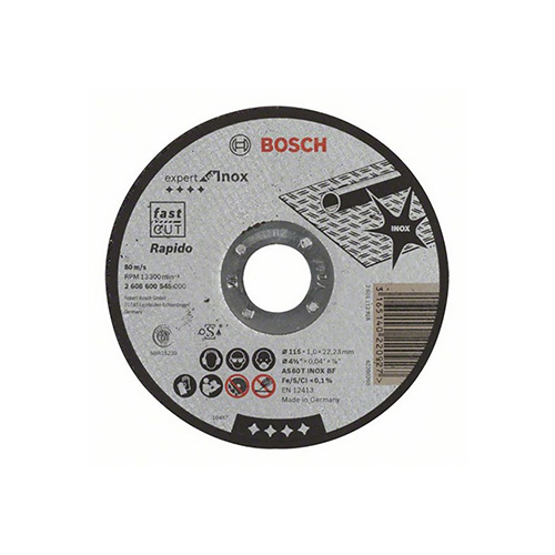 DISCO P/CORTE METAL 4 1/2 X 1mm X 7/8 SUPERDELGADO A. INOX. MEDIA (USO LIGERO)