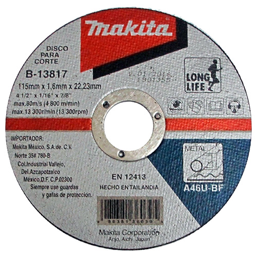 DISCO P/CORTE DE METAL PRECISO 4 1/2 X 7/8 X 1.6mm (MAA-B13817)