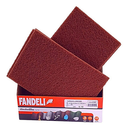 ALMOHADILLA DE FIBRA MARRON 6 X 9 (PAQ. 10 PZAS.)