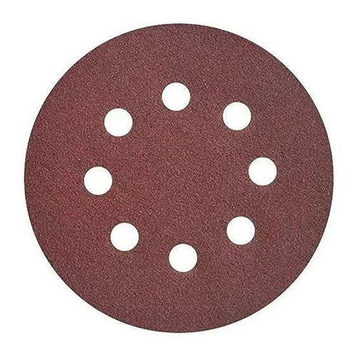 DISCO DE LIJA C/VELCRO 5 GRANO 120 C/8 HOYOS (PAQ. 50 PZAS.)