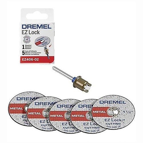 KIT DE 1 MANDRIL Y 5 DISCOS CORTE PARA METAL SISTEMA EZ LOCK (DRE-406AD)